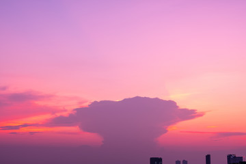 dramatic cloudscape in the twilight with sunset sunrise