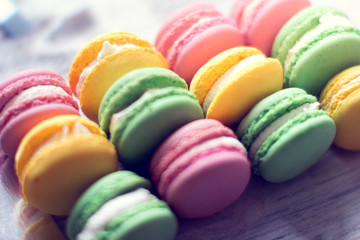 colorful macaroons as a background