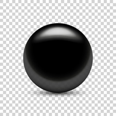 black clear ball on transparent background