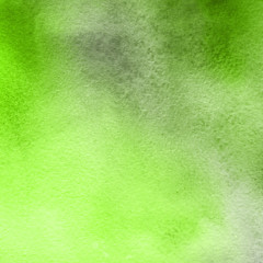 Green ink and watercolor textures on white paper background. Paint leaks and ombre effects. Hand painted abstract image.