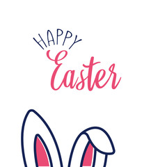 Easter rabbit, easter bunny with happy Easter text