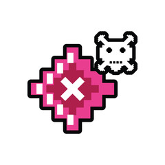 video game danger skull pixelated