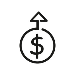 Financial growth icon isolated on white background.