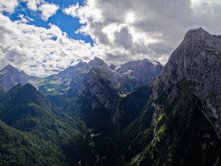 Nice view into the valley in Alp moutain