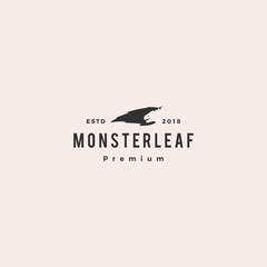 monster leaf logo vector icon illustration