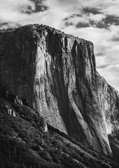 El Capitan in Yosemite national park, California, USA in black and white