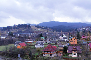 moutains autumn village