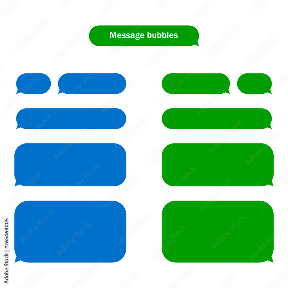 Aufkleber set message service bubbles with place for text boxes. empty messaging bubles.