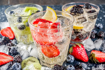 Lemonade, infused water with fresh berries