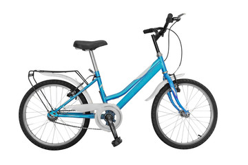 blue bike isolated on white background