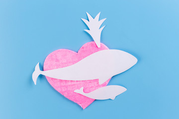 Fototapeta premium whale made of paper