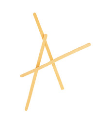 Wooden stick stirrers sticks on an isolated white background