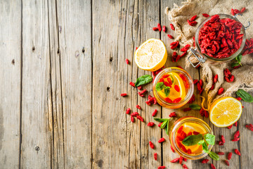 Homemade goji hot tea