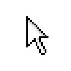 Pixel cursor arrow vector icon