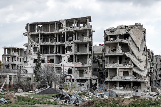 la ville  Alep en syrie apr&egrave;s sa destruction
