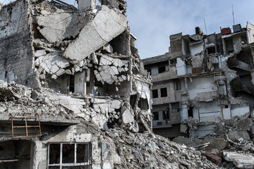 la ville  Alep en syrie après sa destruction