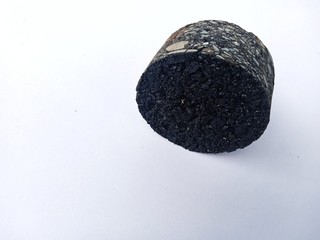 Asphalt cubes from drilling from the road