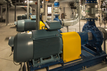 several pumps with engines in the water system