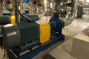 several pumps with engines in the water system