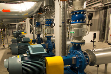 several pumps with engines in the water system