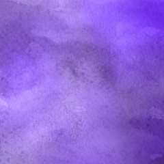 Violet ink and watercolor textures on white paper background. Paint leaks and ombre effects. Hand painted abstract image.