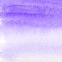 Violet ink and watercolor textures on white paper background. Paint leaks and ombre effects. Hand painted abstract image.