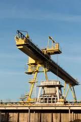 Fototapeta na wymiar gantry crane for handling coal