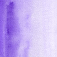 Violet ink and watercolor textures on white paper background. Paint leaks and ombre effects. Hand painted abstract image.