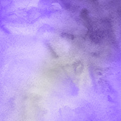 Violet ink and watercolor textures on white paper background. Paint leaks and ombre effects. Hand painted abstract image.