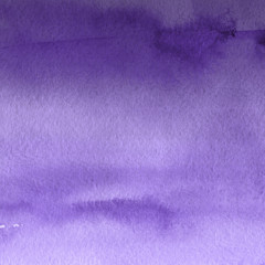 Violet ink and watercolor textures on white paper background. Paint leaks and ombre effects. Hand painted abstract image.