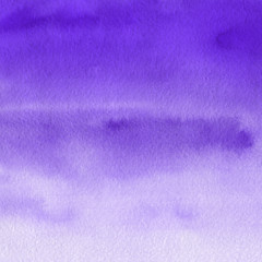 Violet ink and watercolor textures on white paper background. Paint leaks and ombre effects. Hand painted abstract image.