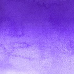 Violet ink and watercolor textures on white paper background. Paint leaks and ombre effects. Hand painted abstract image.