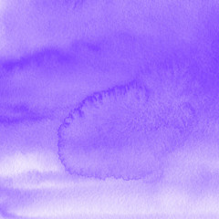 Violet ink and watercolor textures on white paper background. Paint leaks and ombre effects. Hand painted abstract image.
