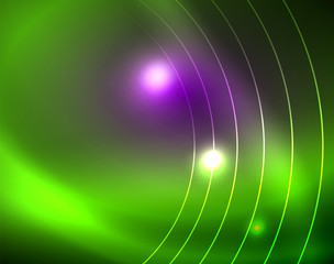 Neon circles abstract background