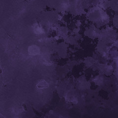 Violet ink and watercolor textures on white paper background. Paint leaks and ombre effects. Hand painted abstract image.