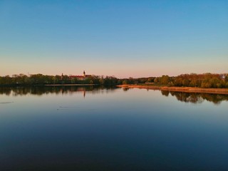 Aerial view of Nesvizh in Minsk region of Belarus