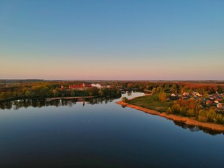 Aerial view of Nesvizh in Minsk region of Belarus