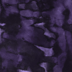 Violet ink and watercolor textures on white paper background. Paint leaks and ombre effects. Hand painted abstract image.