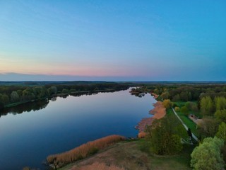Aerial view of Nesvizh in Minsk region of Belarus