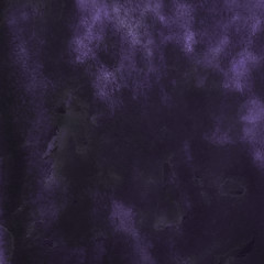 Violet ink and watercolor textures on white paper background. Paint leaks and ombre effects. Hand painted abstract image.