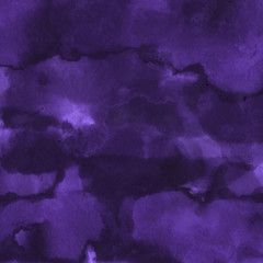 Violet ink and watercolor textures on white paper background. Paint leaks and ombre effects. Hand painted abstract image.