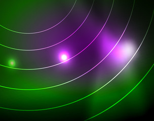 Neon circles abstract background