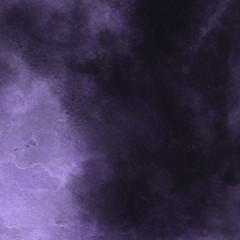 Violet ink and watercolor textures on white paper background. Paint leaks and ombre effects. Hand painted abstract image.
