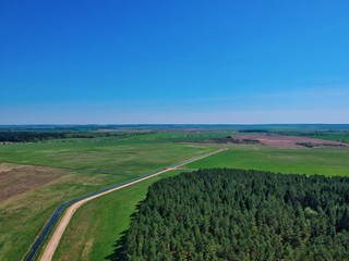 Fototapeta na wymiar Drone photo of a forest in Minsk Region of Belarus