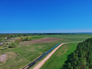 Fototapeta na wymiar Drone photo of a forest in Minsk Region of Belarus