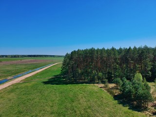 Drone photo of a forest in Minsk Region of Belarus