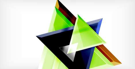 Glossy shiny triangles background