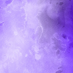 Violet ink and watercolor textures on white paper background. Paint leaks and ombre effects. Hand painted abstract image.