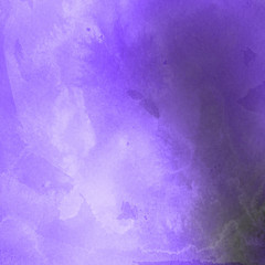 Violet ink and watercolor textures on white paper background. Paint leaks and ombre effects. Hand painted abstract image.