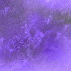 Obraz na płótnie Canvas Violet ink and watercolor textures on white paper background. Paint leaks and ombre effects. Hand painted abstract image.